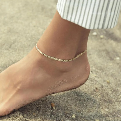 10K Yellow Gold Cuban Ankle Bracelet 2.6g