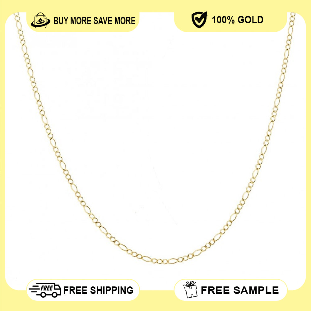 14K Gold Solid Figaro Chain 2.7mm 20'' 5.62g
