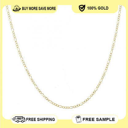14K Gold Solid Figaro Chain 2.7mm 20'' 5.62g