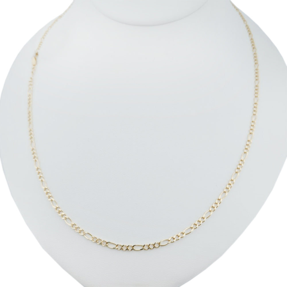 14K Gold Solid Figaro Chain 2.7mm 20'' 5.62g