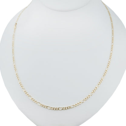 14K Gold Solid Figaro Chain 2.7mm 20'' 5.62g