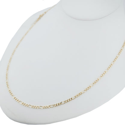 14K Gold Solid Figaro Chain 2.7mm 20'' 5.62g