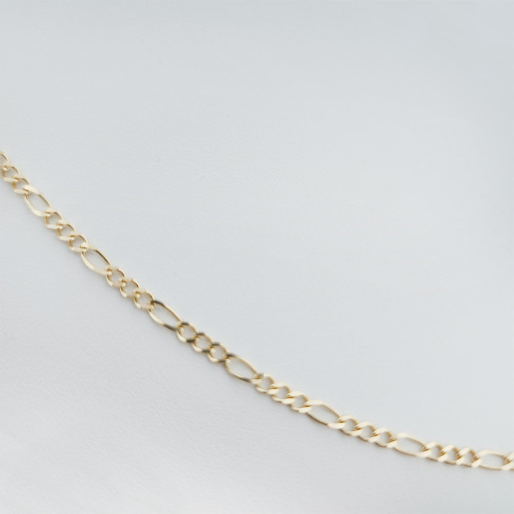 14K Gold Solid Figaro Chain 2.7mm 20'' 5.62g