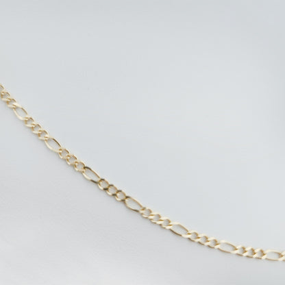 14K Gold Solid Figaro Chain 2.7mm 20'' 5.62g