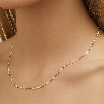 14K Gold Solid Figaro Chain 2.7mm 20'' 5.62g