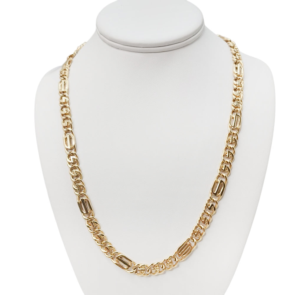10K Yellow Gold Generic Hollow Chain 22'' x 8mm