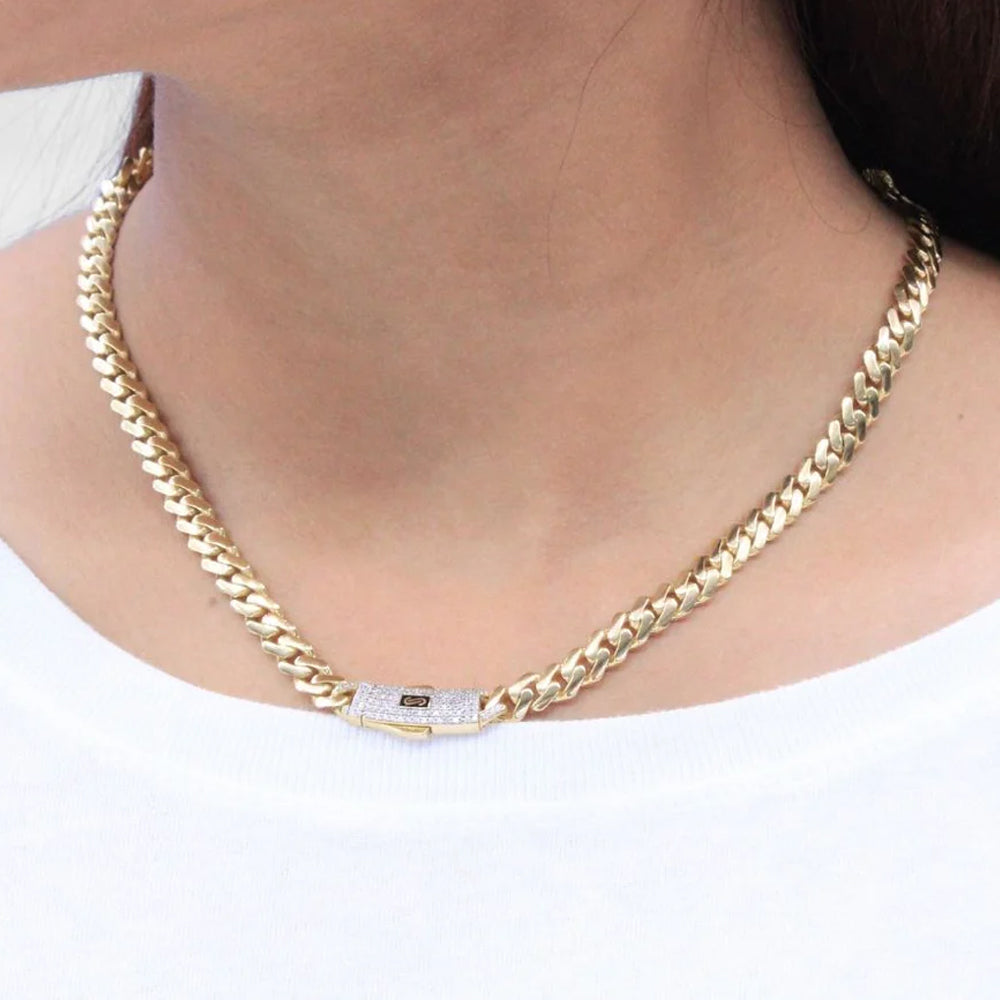Chain Monaco 10.4gr Original Classic Link With Stone lock 10K 5 x 16mm