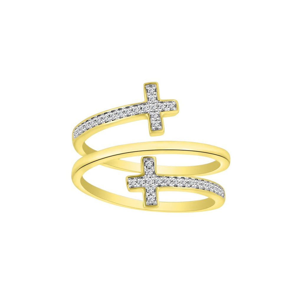 10K Yellow Gold 0.15Ct Round Diamond Ladies Ring