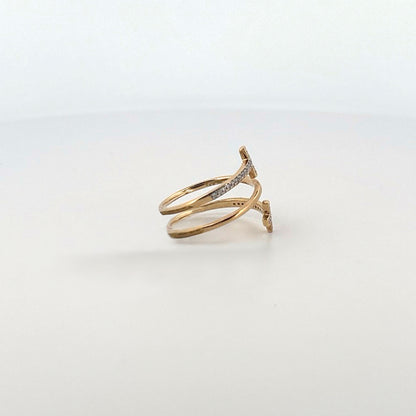 10K Yellow Gold 0.15Ct Round Diamond Ladies Ring
