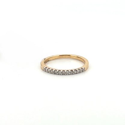 14K Yellow Gold 0.15Ct Round Diamond Ladies Band