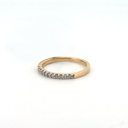 14K Yellow Gold 0.15Ct Round Diamond Ladies Band