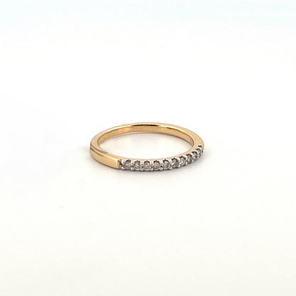 14K Yellow Gold 0.15Ct Round Diamond Ladies Band