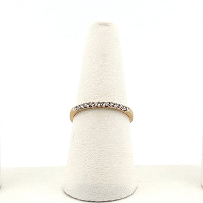 14K Yellow Gold 0.15Ct Round Diamond Ladies Band