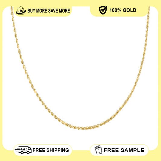 14K Gold Solid Rope Chain 1.5mm 20'' 4.28g