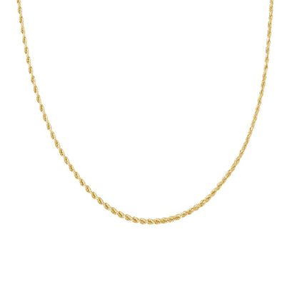 14K Gold Solid Rope Chain 1.5mm 20'' 4.28g