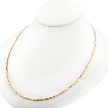 14K Gold Solid Rope Chain 1.5mm 20'' 4.28g