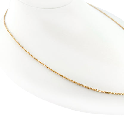 14K Gold Solid Rope Chain 1.5mm 20'' 4.28g
