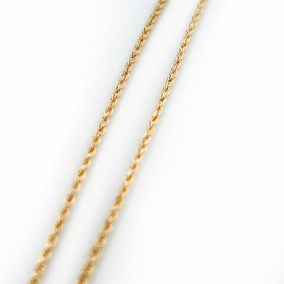 14K Gold Solid Rope Chain 1.5mm 20'' 4.28g