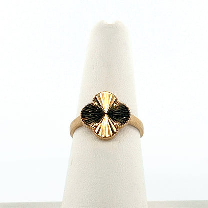 10K Yellow Gold Clover Ring Size 7.5