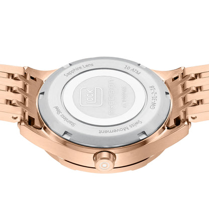 Glock Precision Women Watch. Rose Gold Steel Case / Rose Gold Link Bracelet GW-31-2-18