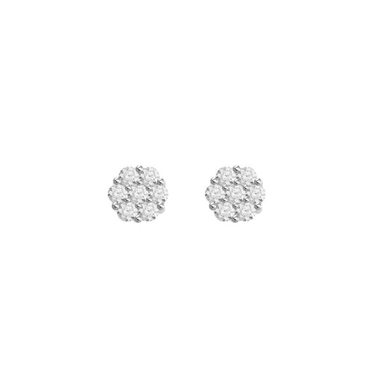 14K Yellow Gold 0.15Ct Round Diamond Ladies Earrings
