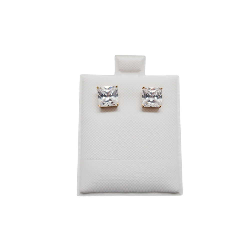 14K Gold Earrings Square Pushback 7mm