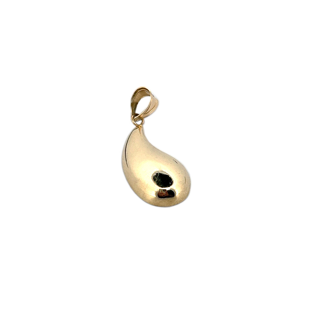 10K Yellow Gold Half Teardrop Pendant