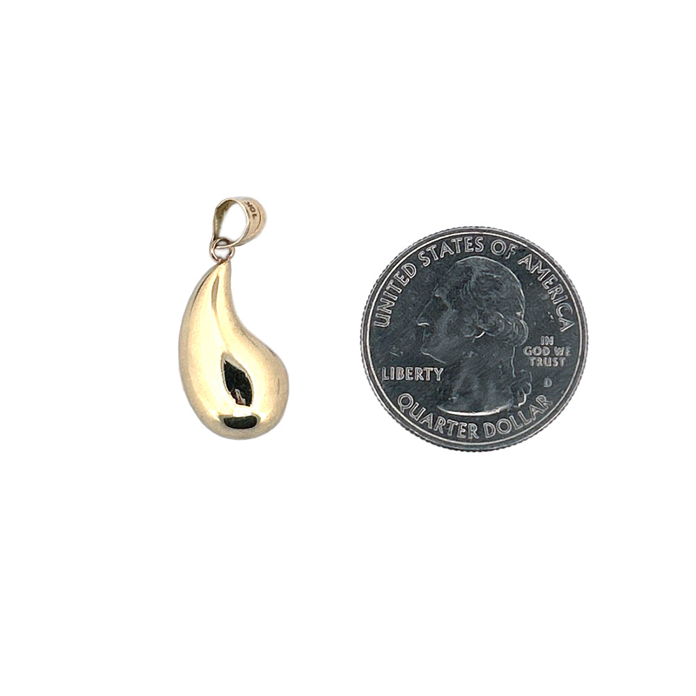 10K Yellow Gold Half Teardrop Pendant