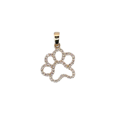 14K Yellow Gold Dog Paw Pendant