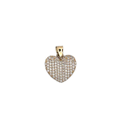10K Yellow Gold Heart Stone Pendant