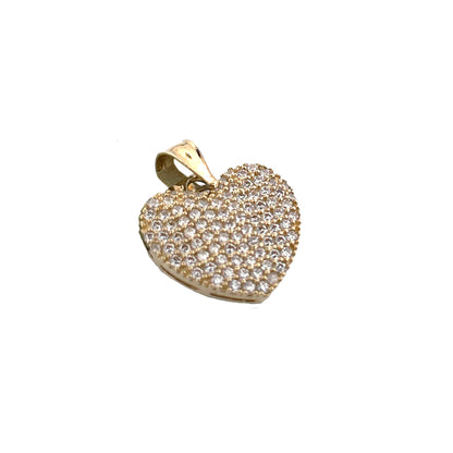 10K Yellow Gold Heart Stone Pendant