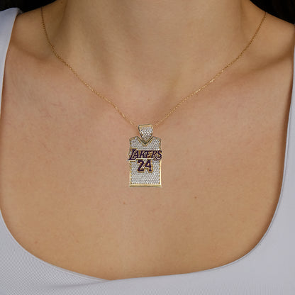 10K Yellow Gold Baseball Shirt Pendant