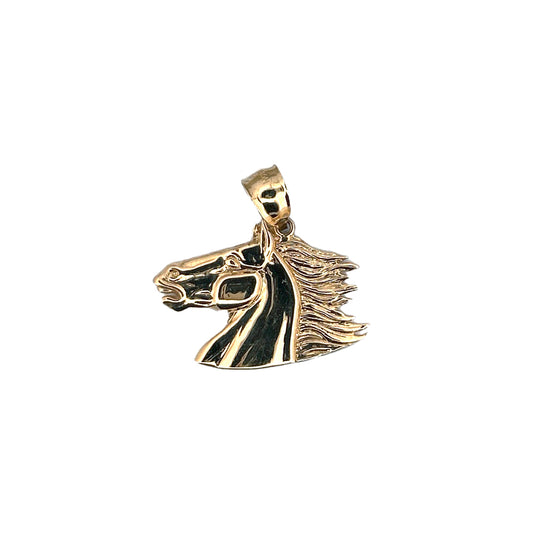 14K Yellow Gold Horse Pendant