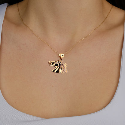 14K Yellow Gold Horse Pendant
