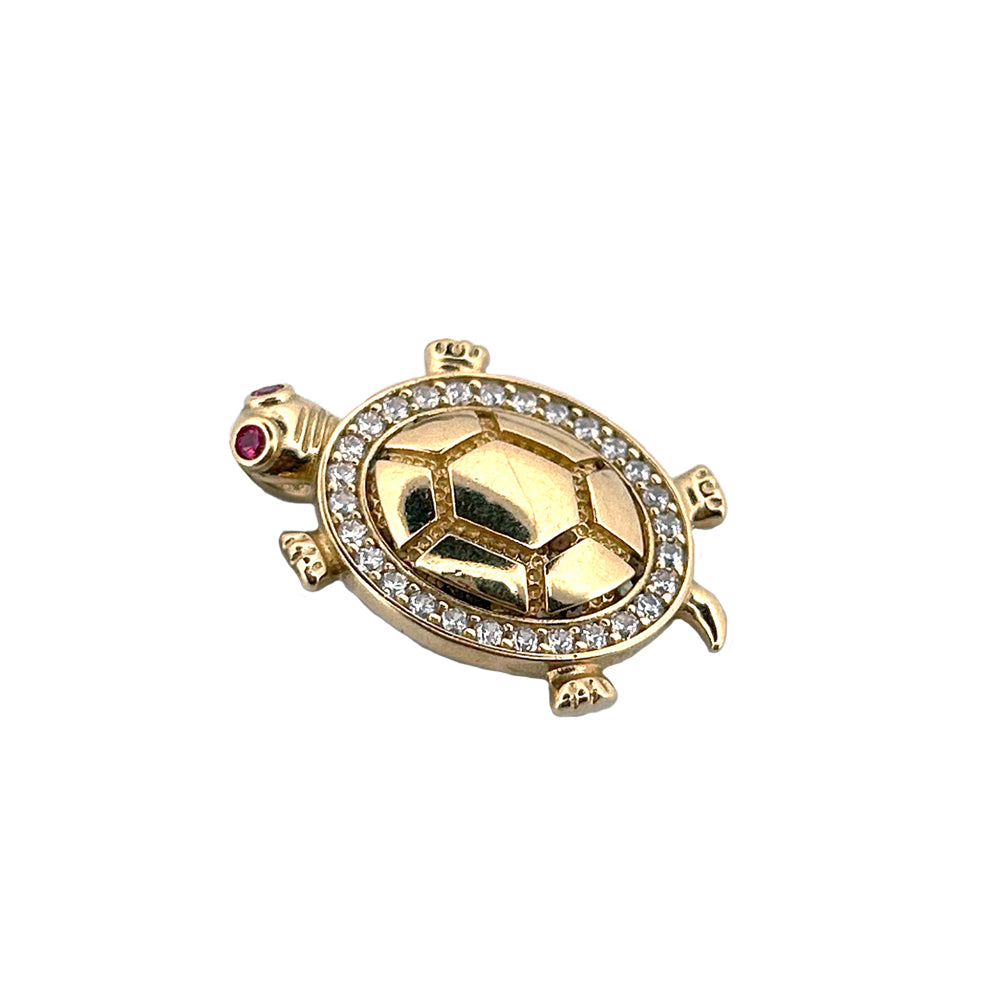 14K Yellow Gold Turtle Pendant