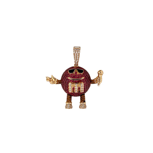 14K Yellow Gold M&M Purple Pendant Necklace