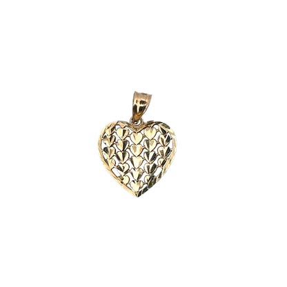 10K Yellow Gold Heart With Many Hearts Pendant