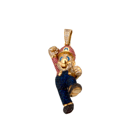 14K Yellow Gold Video Game Character Pendant