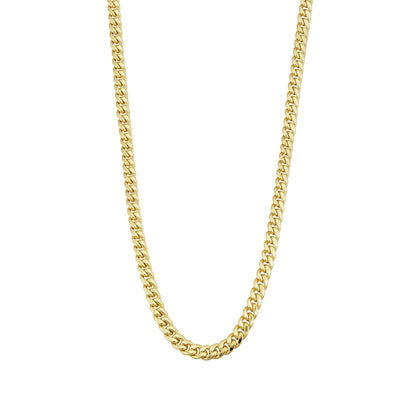 10K Yellow Gold Cuban Link Hollow Chain Necklace 16'' x 5mm, 9.4g