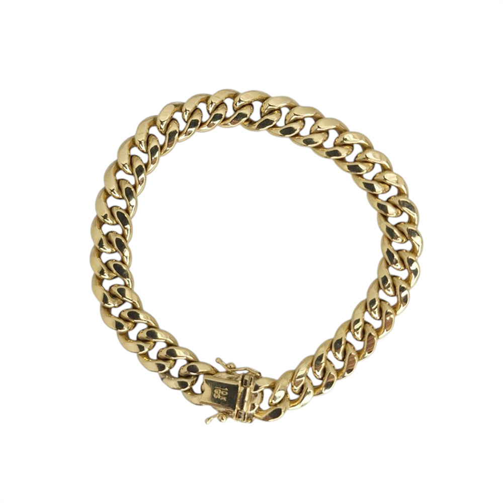 10K Yellow Gold Cuban Link Bracelet 8mm x 9.5''