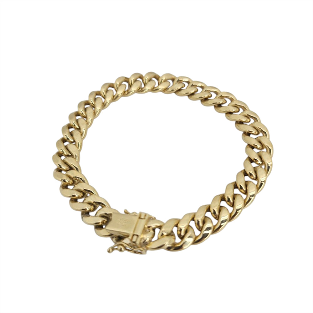 10K Yellow Gold Cuban Link Bracelet 8mm x 9.5''