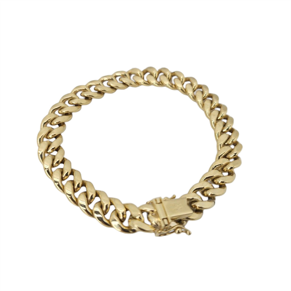 10K Yellow Gold Cuban Link Bracelet 8mm x 9.5''
