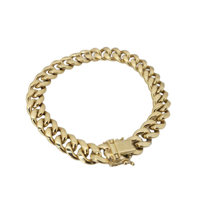 10K Yellow Gold Cuban Link Bracelet 8mm x 9.5''