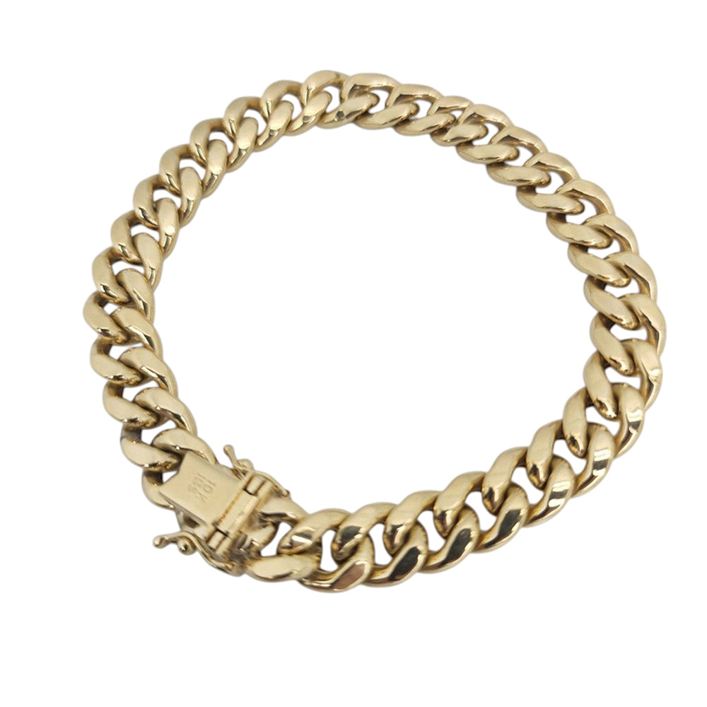 10K Yellow Gold Cuban Link Bracelet 8mm x 9.5''