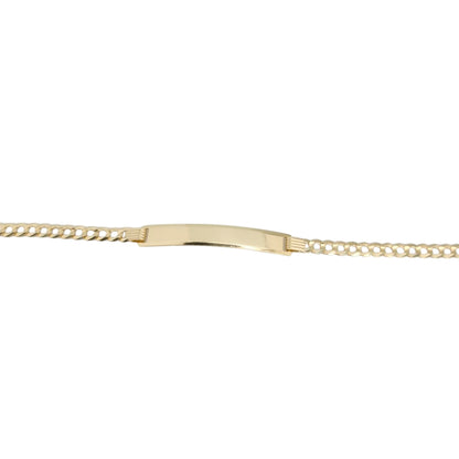 14K Gold Solid Curved Name ID Bracelet 8x3.6mm 4.5g