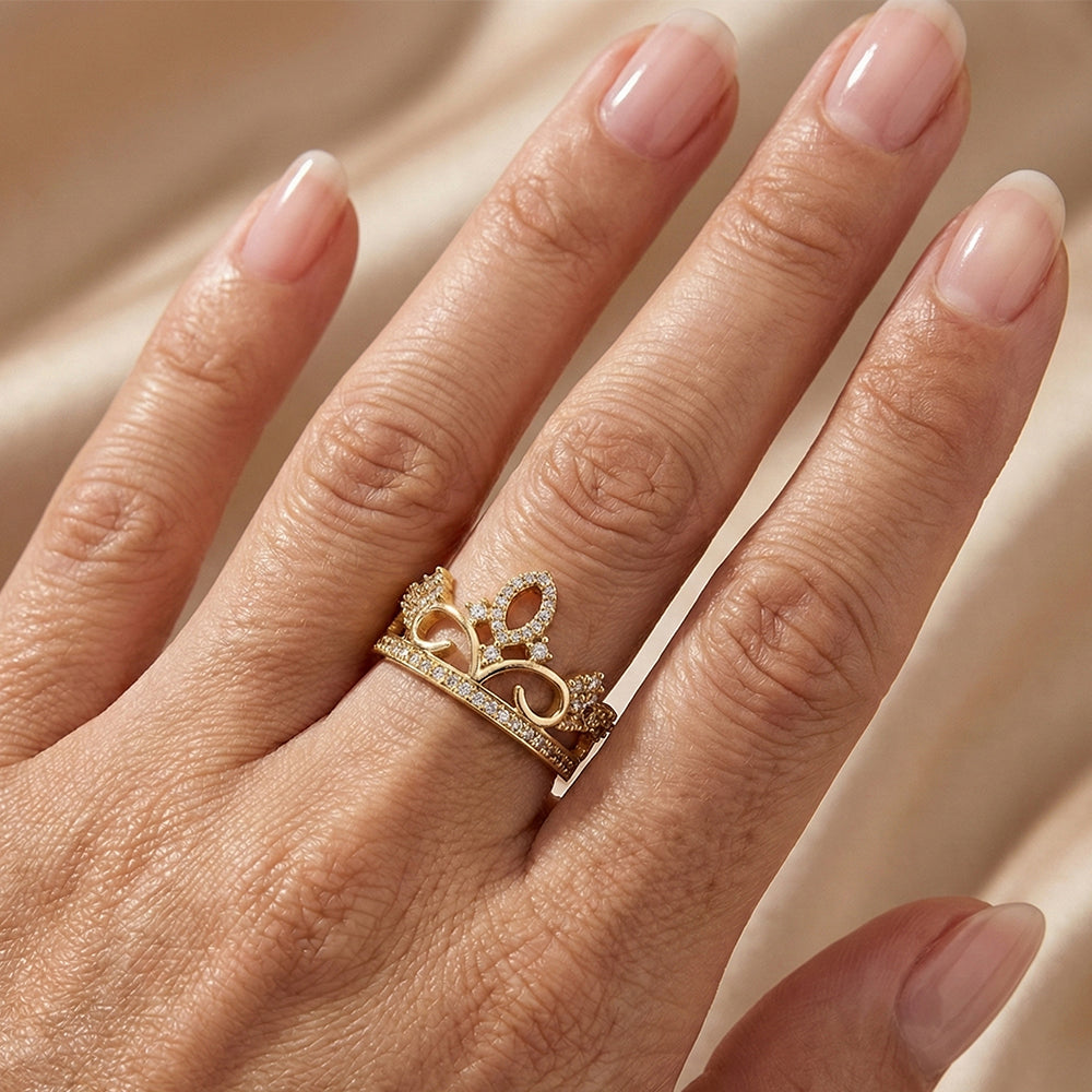 Royal Tiara Ring 10K 8