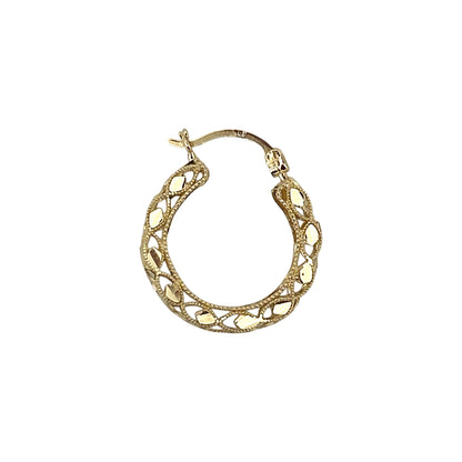 Twisted Leaf Hoops Earring 10K 0.5