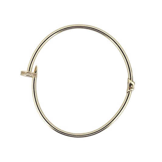 Hollow Nail Stone Bracelet Real 10K Gold Jewelry 1mm - 6.5'