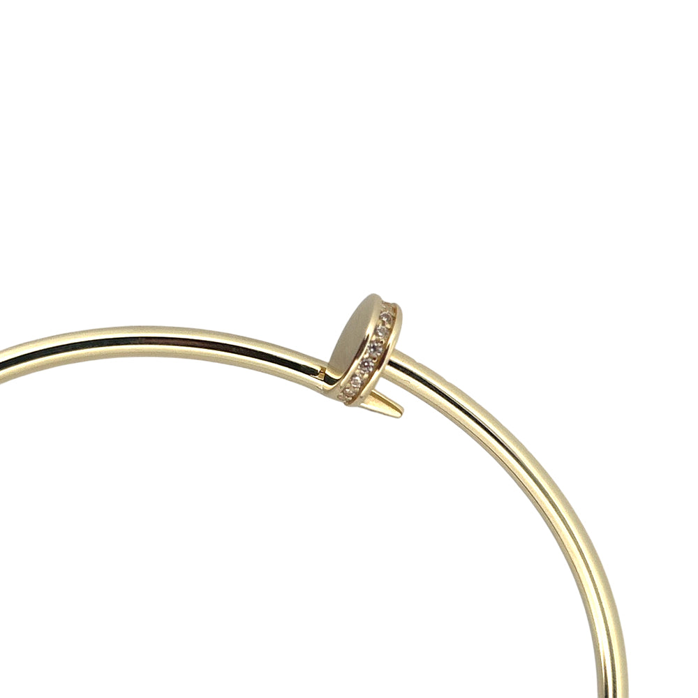 Hollow Nail Stone Bracelet Real 10K Gold Jewelry 1mm - 6.5'