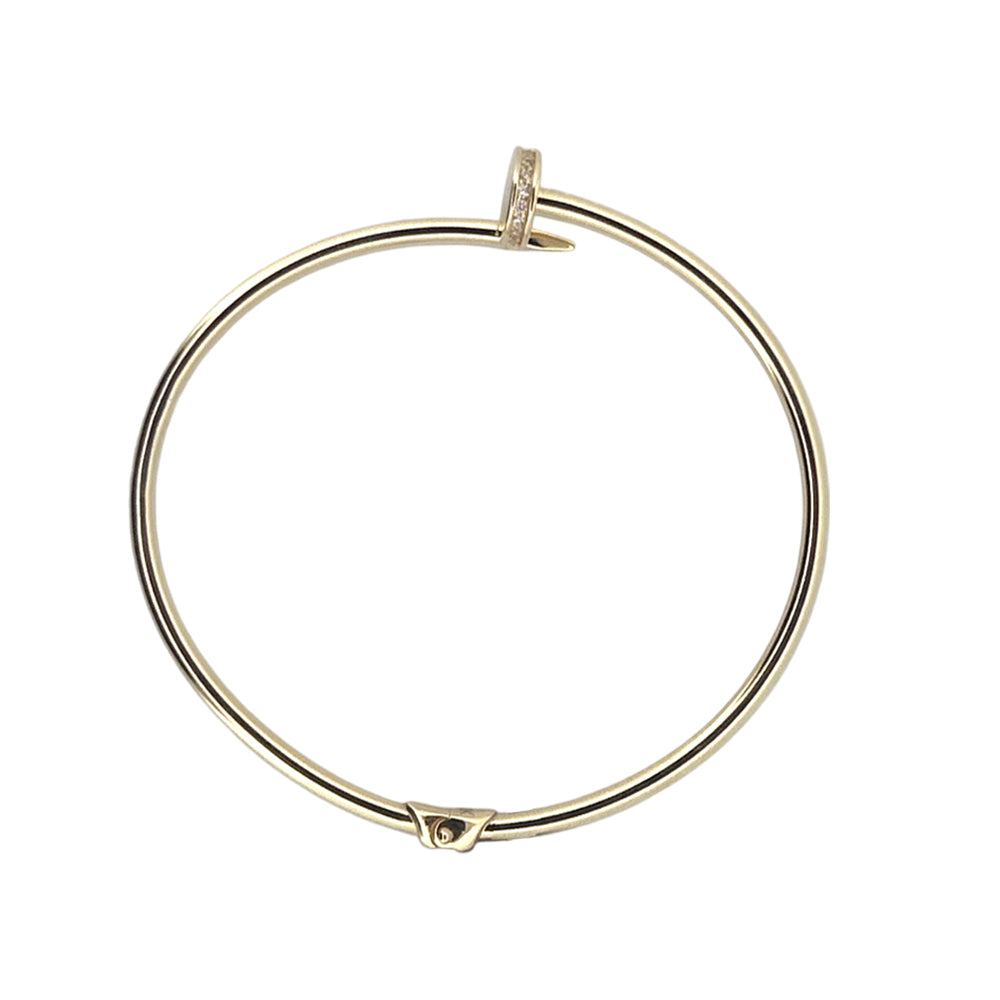 Hollow Nail Stone Bracelet Real 10K Gold Jewelry 1mm - 6.5'